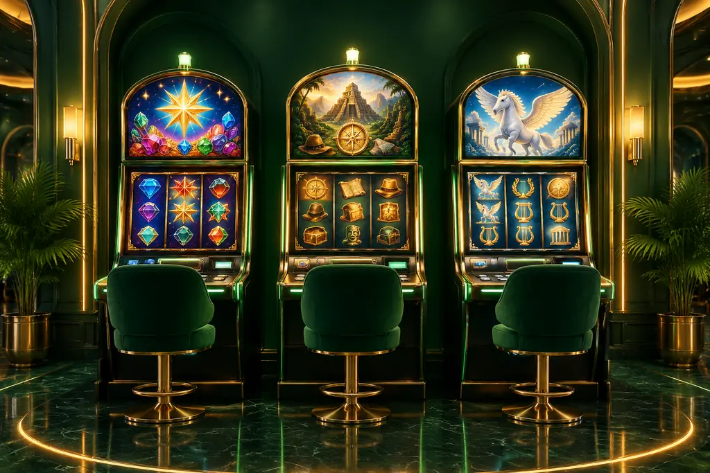 Tiga mesin slot bertema permata, petualangan, dan mitologi di kasino